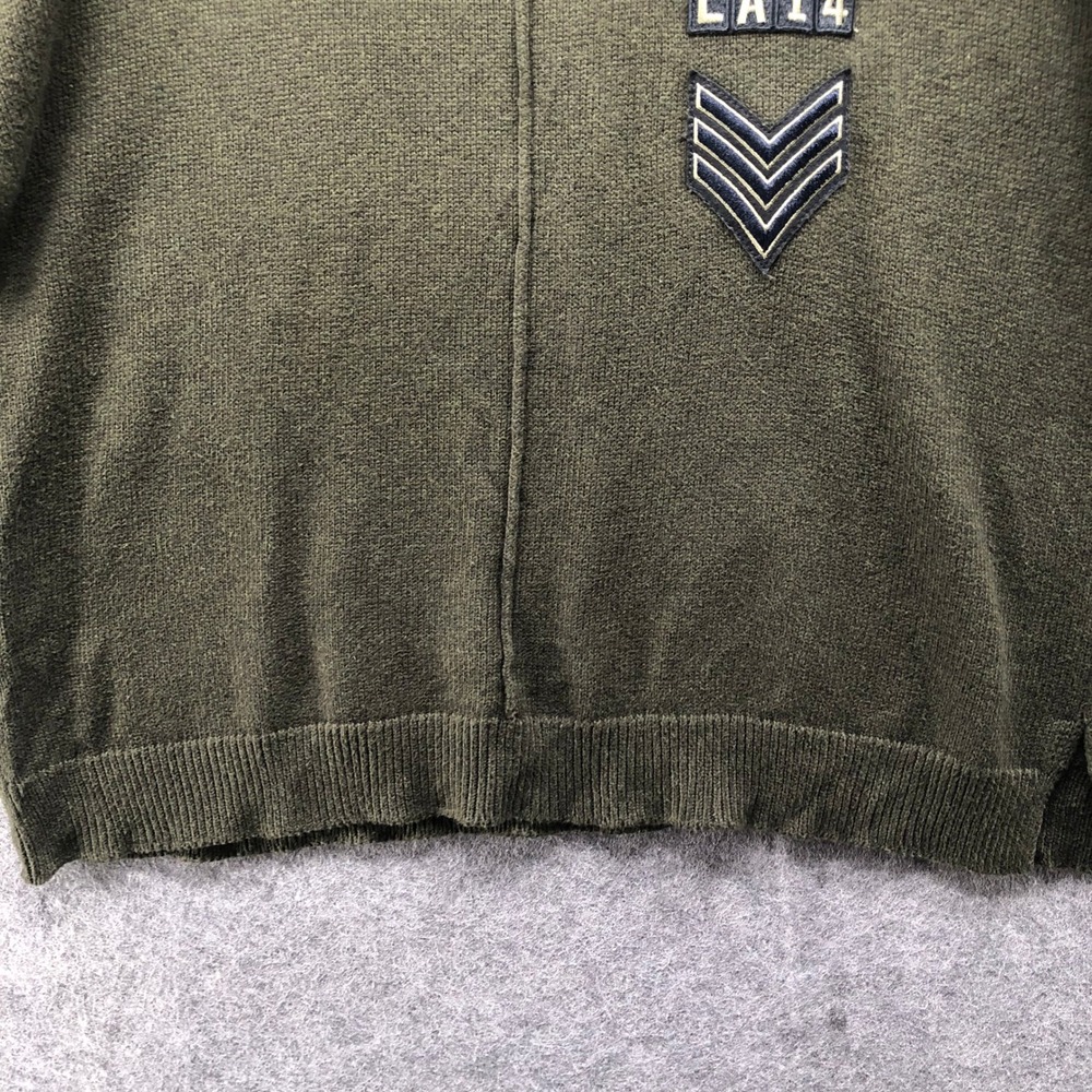 Rails Stafford Sweater Womens Large Olive Green Cotton Cashmere Military Patch - Picture 8 of 12